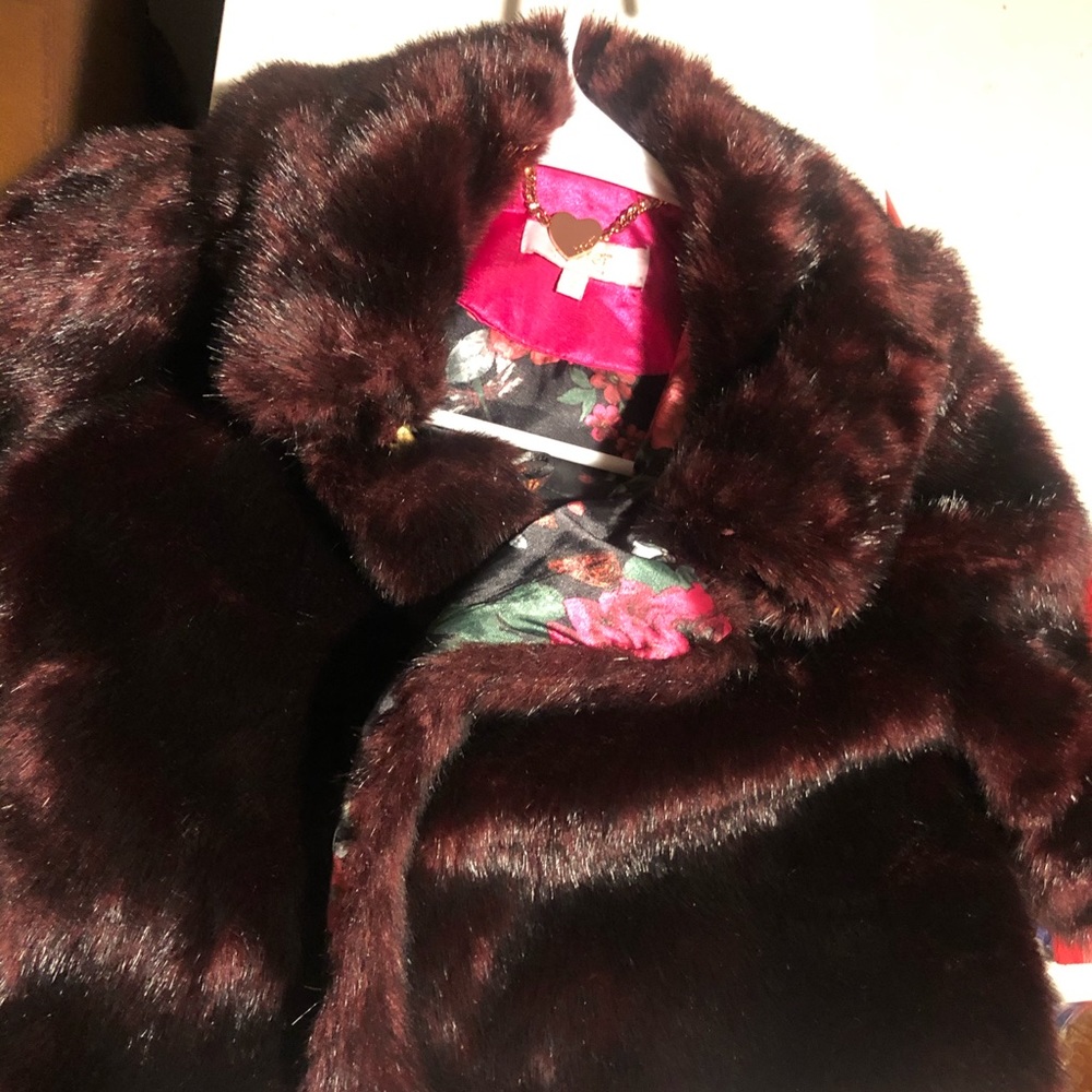 Ted Baker faux fur burgundy